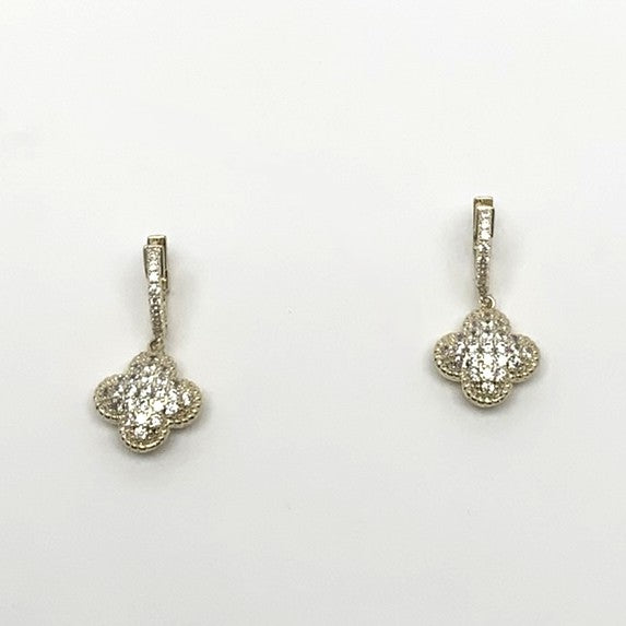 Cubic Zirconia Clover Cuff Earrings