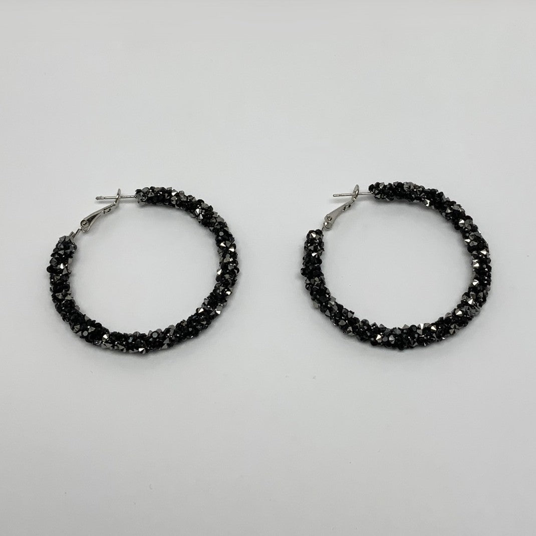 Crystal Rhinestone Hoop Earrings