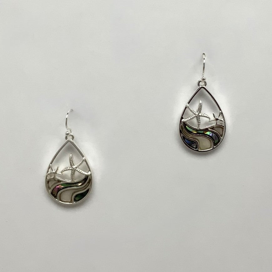 Teardrop Design Starfish Earrings