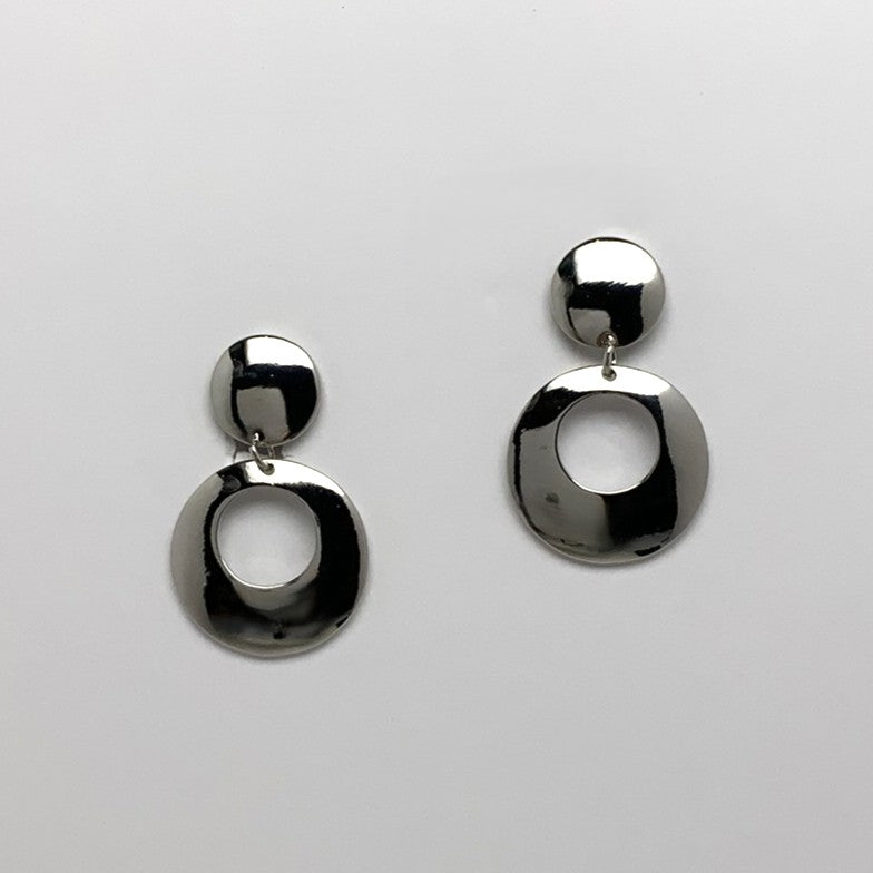 Open Circle Drop Clip On Earrings