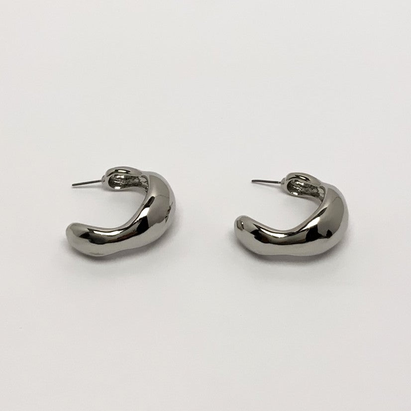 Chunky Wavy Textured Half Hoop Earrings