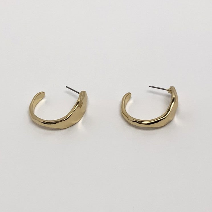 Elegant Wavy Textured Half Hoop Earrings