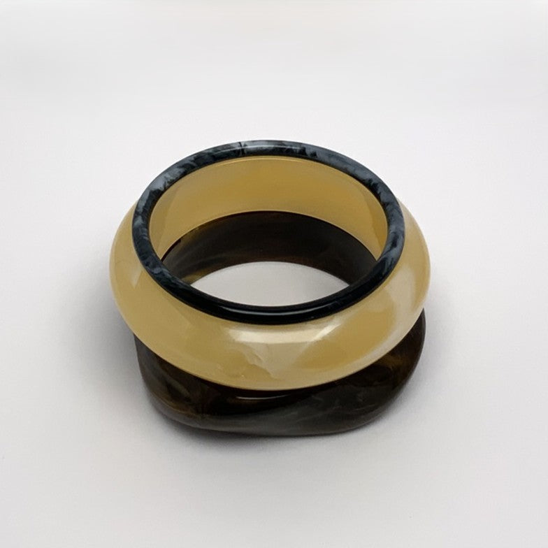 Chunky Abstract Lucite Bracelet Stack