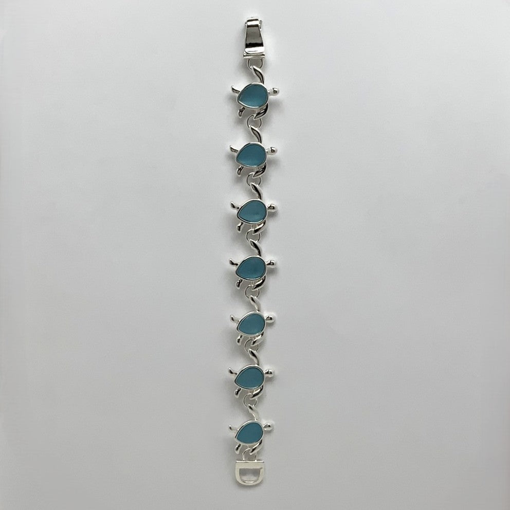 Sea Glass Turtle Magnetic Clasp Bracelet