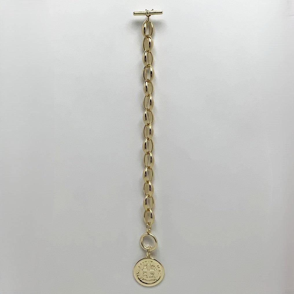 Designer Coin Toggle Clasp Bracelet