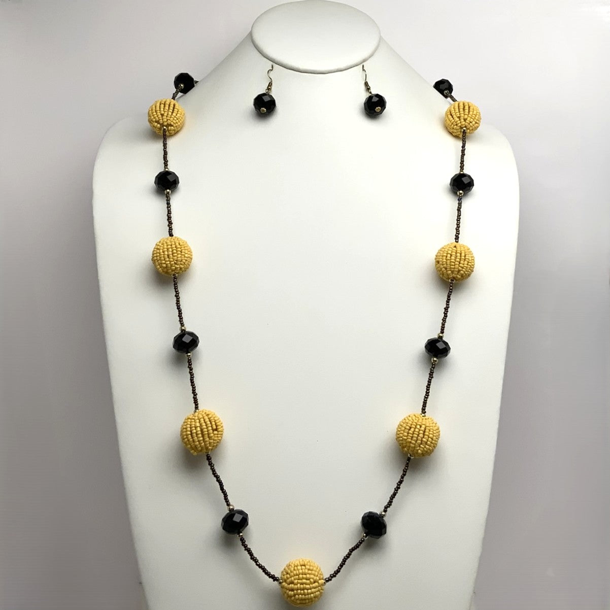 Beaded Ball Crystal Necklace Set