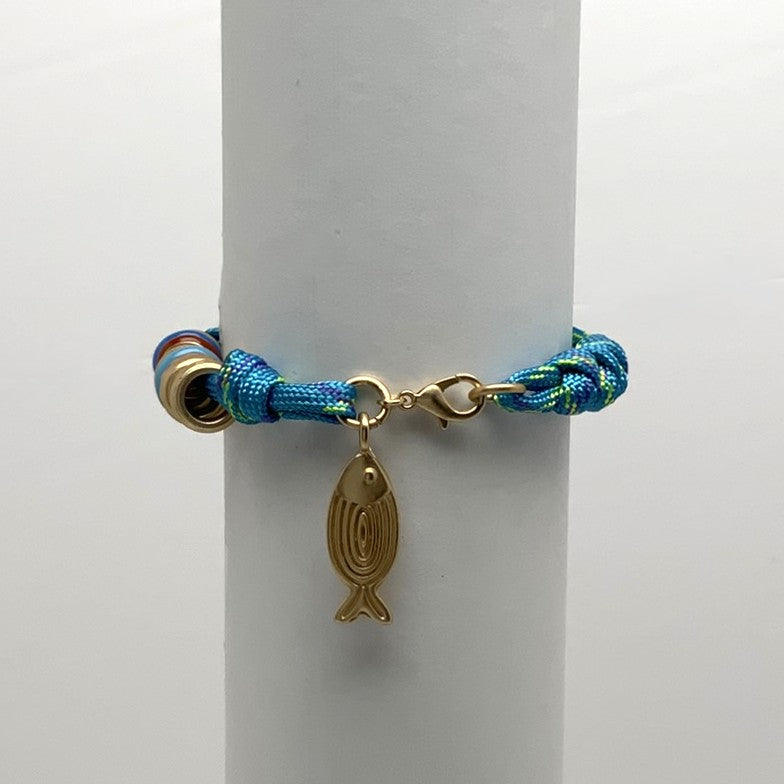 Knotted Rope w/Fish Charm Bracelet