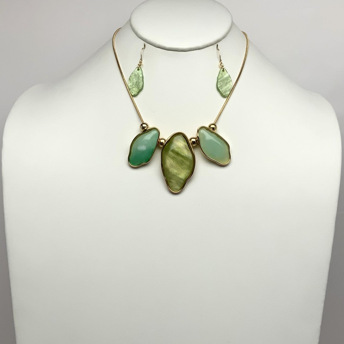 Enamel Rustic Shape Snake Chain Necklace Set