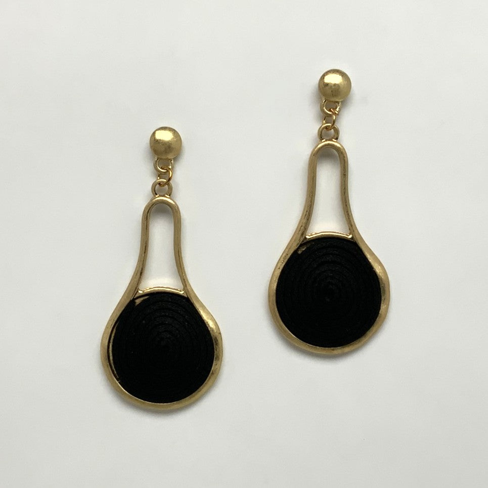 Pear Shape Frame Drop Earrings