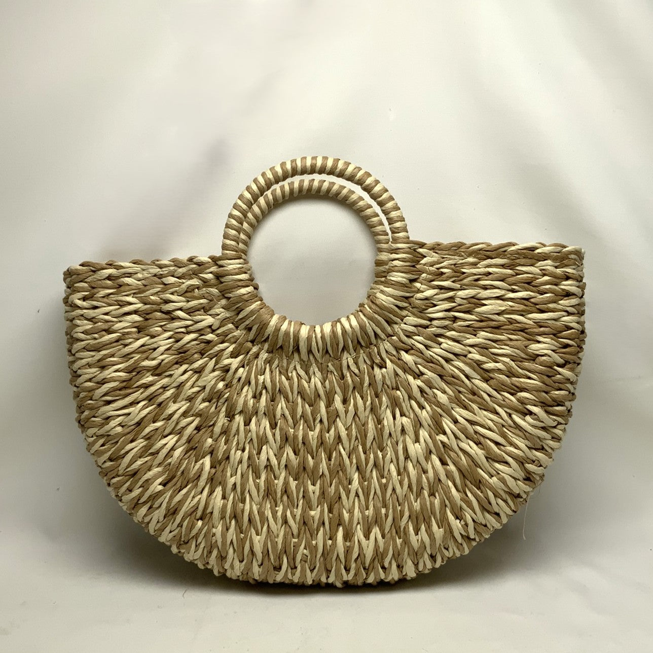 Braided Twine Half Moon Style Canvas Handbags (AC-122)