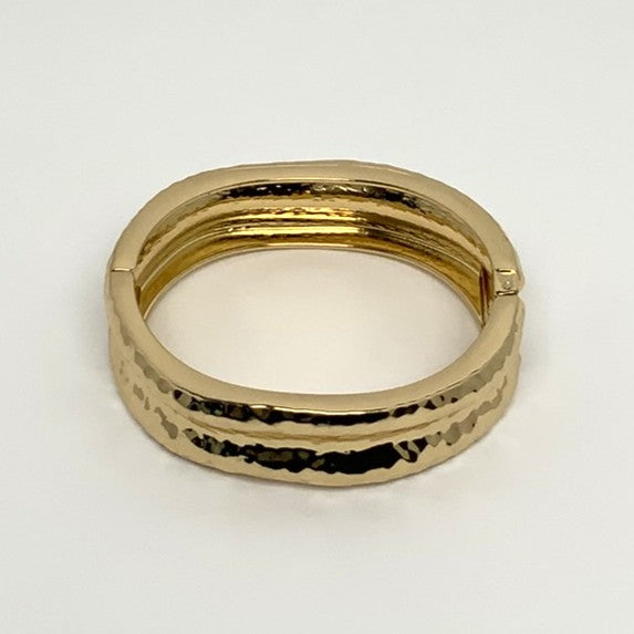 Wavy Textured Metal Cuff Bracelet