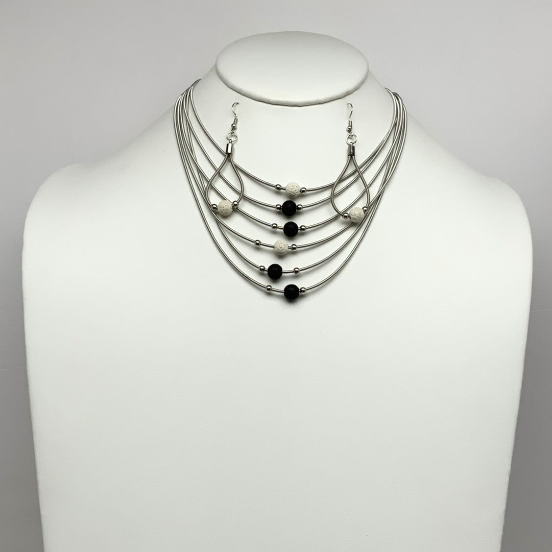 Layered Volcano Rock Pendant Necklace