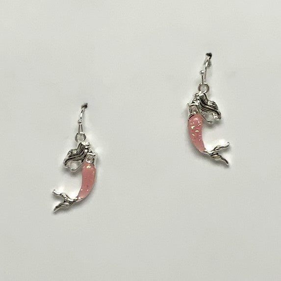 Mermaid Glitter Enamel Tail Earrings