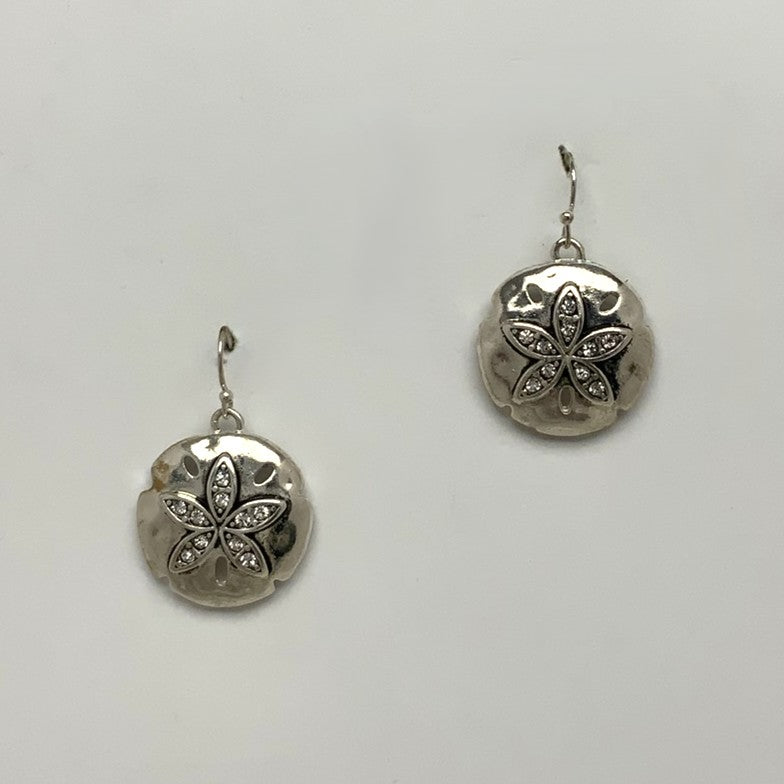 Metal and Rhinestone Sand Dollar Earring