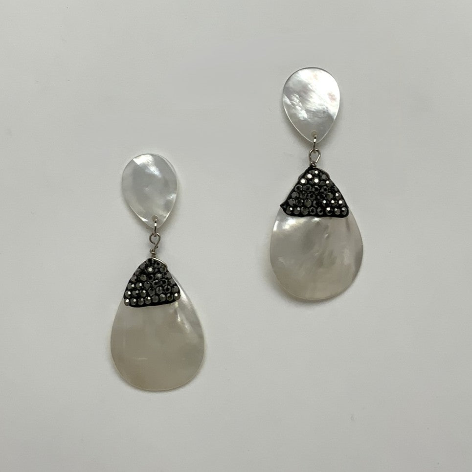 Bedazzled Teardrop Pearl Earrings