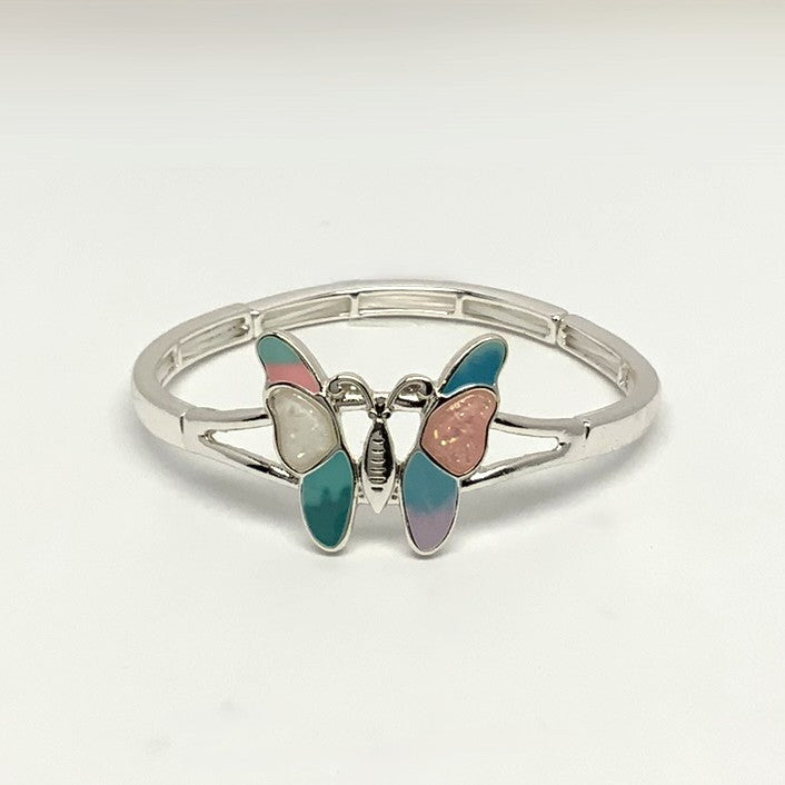 Butterfly Stone Decorated Stretch Bracelet