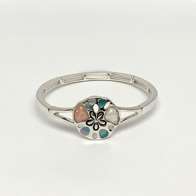 Sand Dollar w/Stones Stretch Bracelet