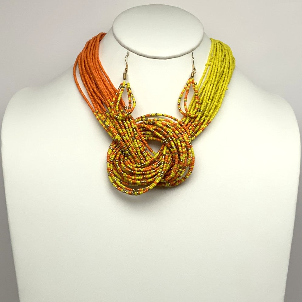 Multi Strand Seed Bead with Knot Center