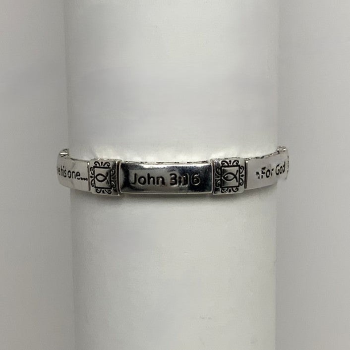 Bible text Engraved Stretch Bracelet