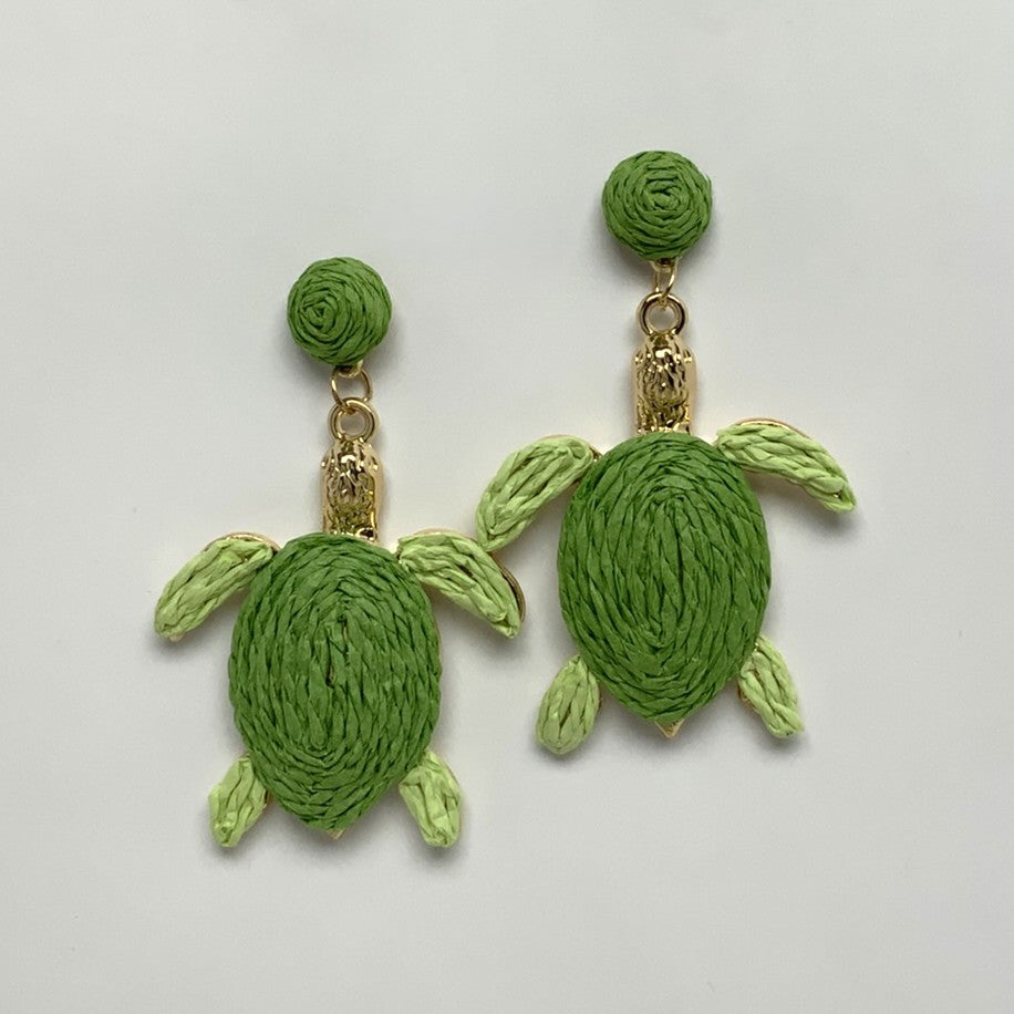 Twine Turtle Statement Drop Earrings