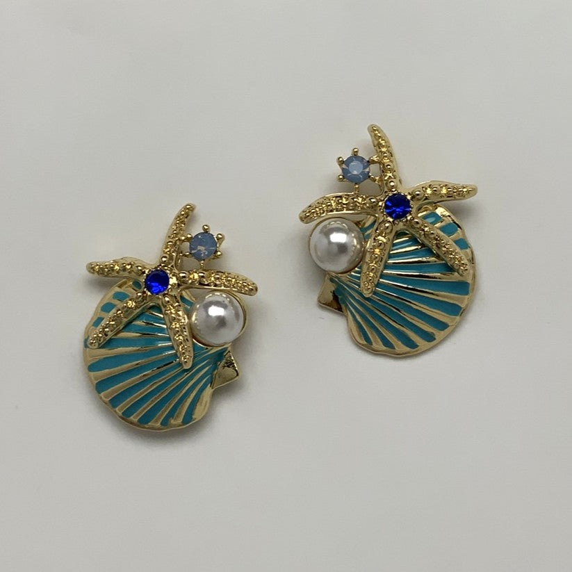 Starfish and Seashell Earrings