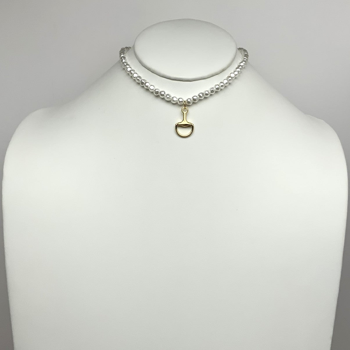 Pearl Half Moon Pendant Necklace