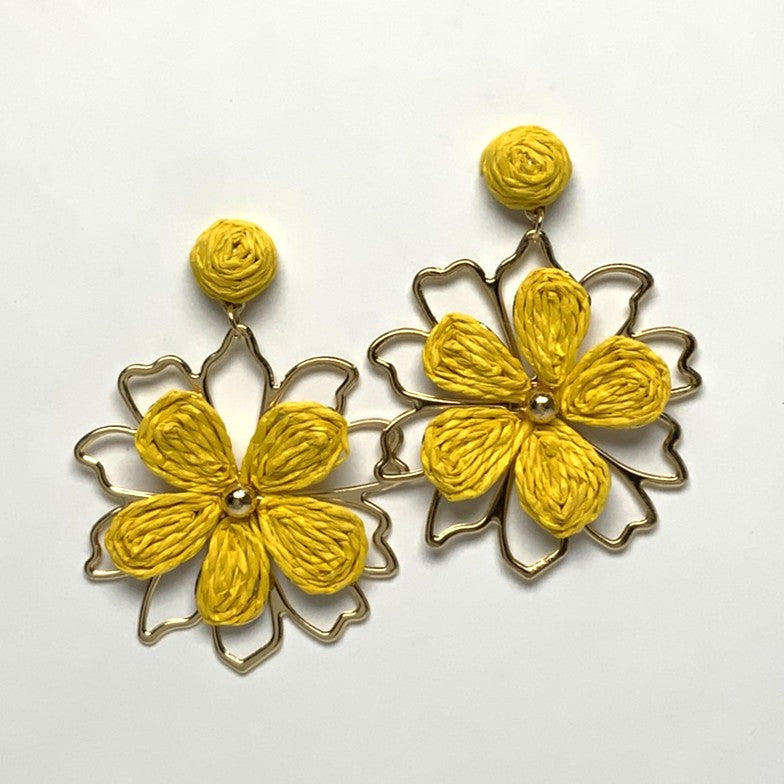 Flower Twine Metal Outline Earrings