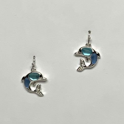 Crystal Matte Dolphin Earrings