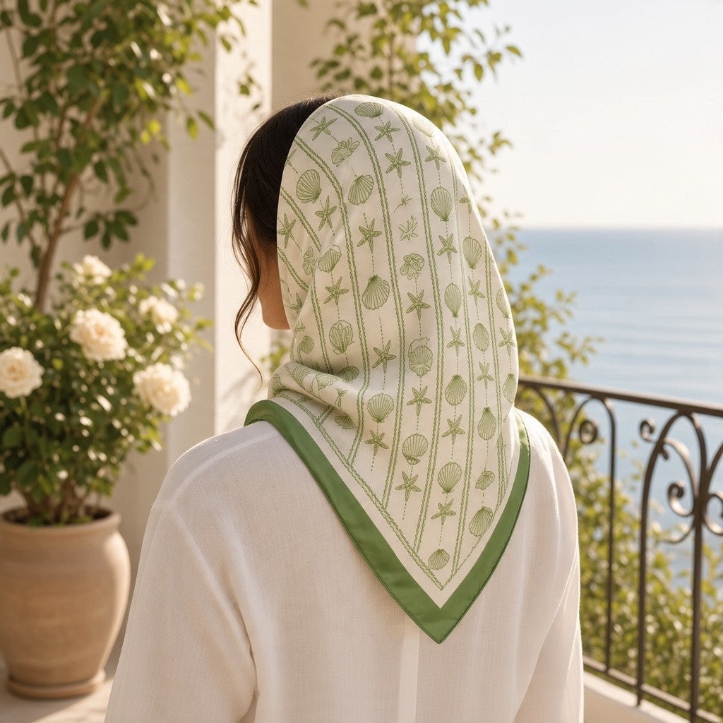 Striped Seashell and Starfish Scarf