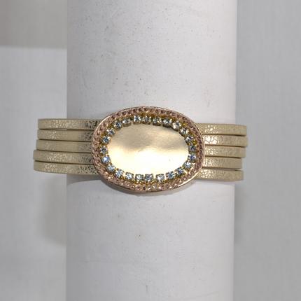 5 Layer Bracelet with Oval Pendant