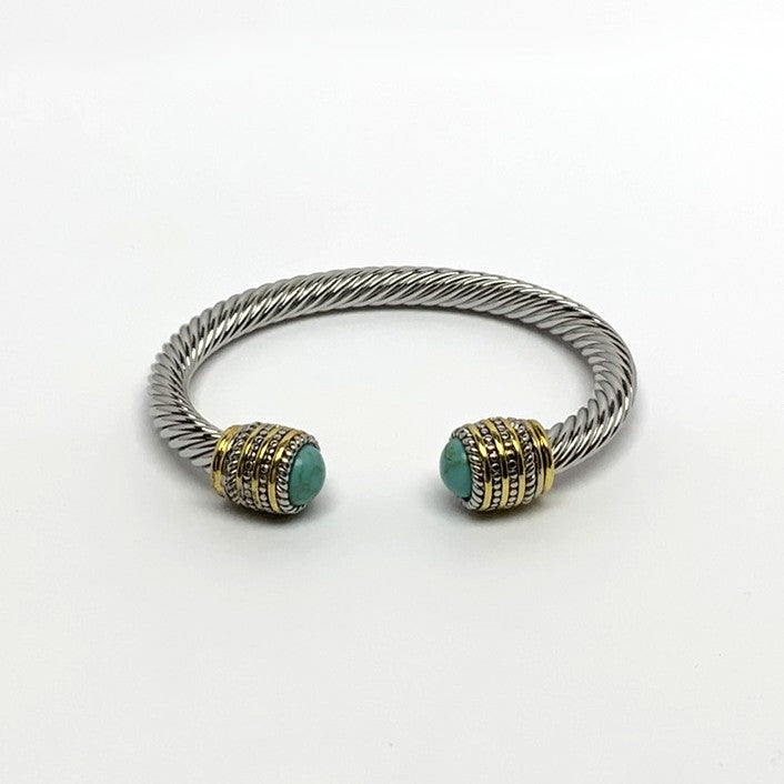 Designer Look Lucite Cap Cuff Bracelet