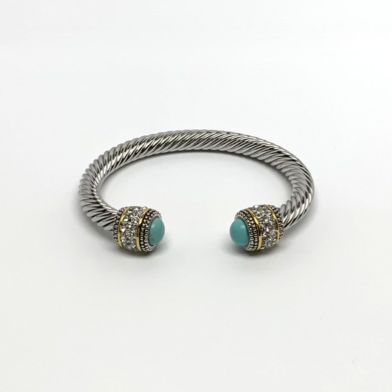 Designer Look CZ and Lucite Cuff Bracelet