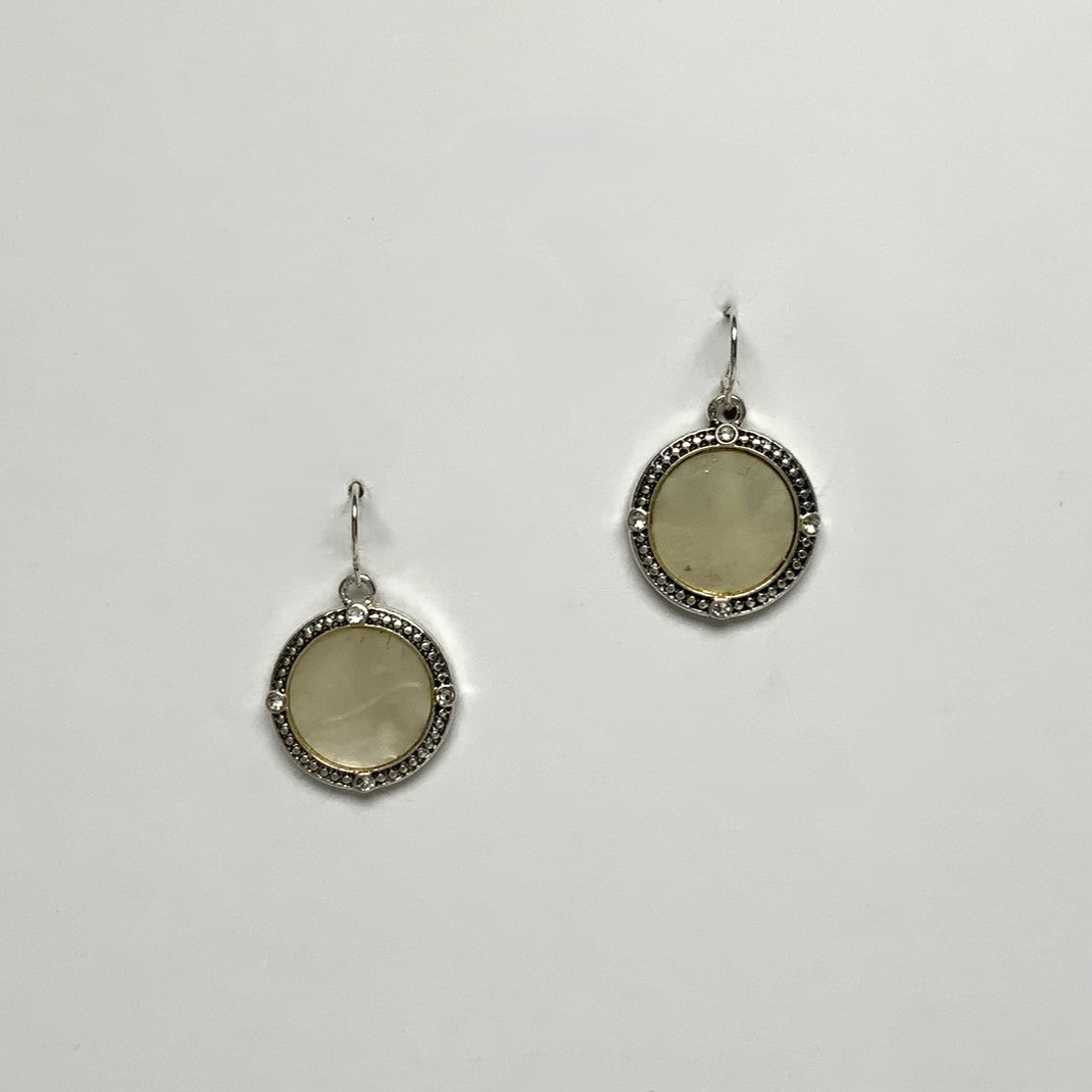 Circle Shell Disc Dangle Earring