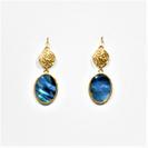 Oval Shell and Filigree Drop Earring