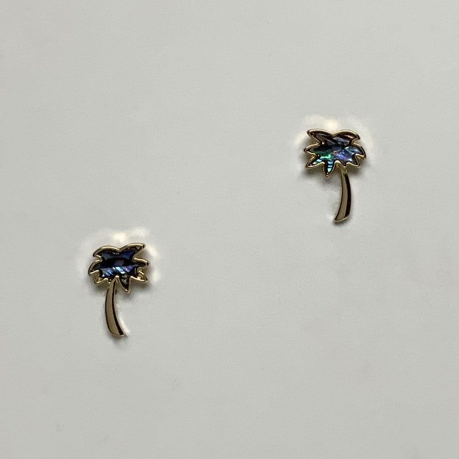 Small Shell Look Palm Tree Stud Earring