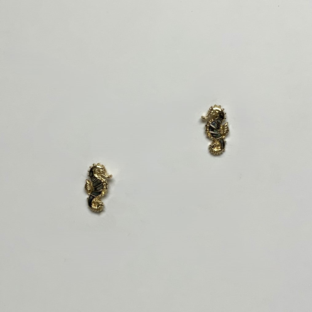 Small Shell and Metal Seahorse Earring
