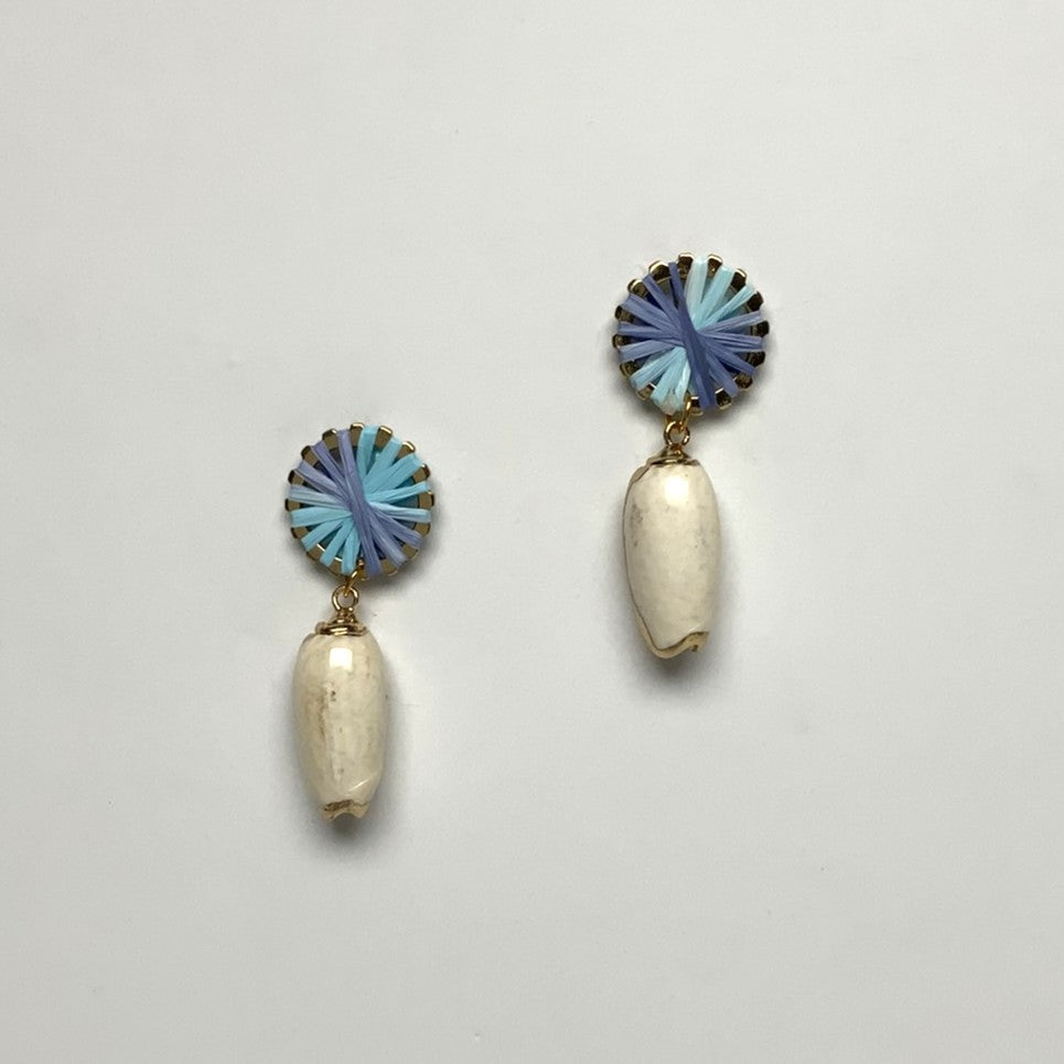 Conch Shell Drop with Paper Machete Wrap Button Look Topper