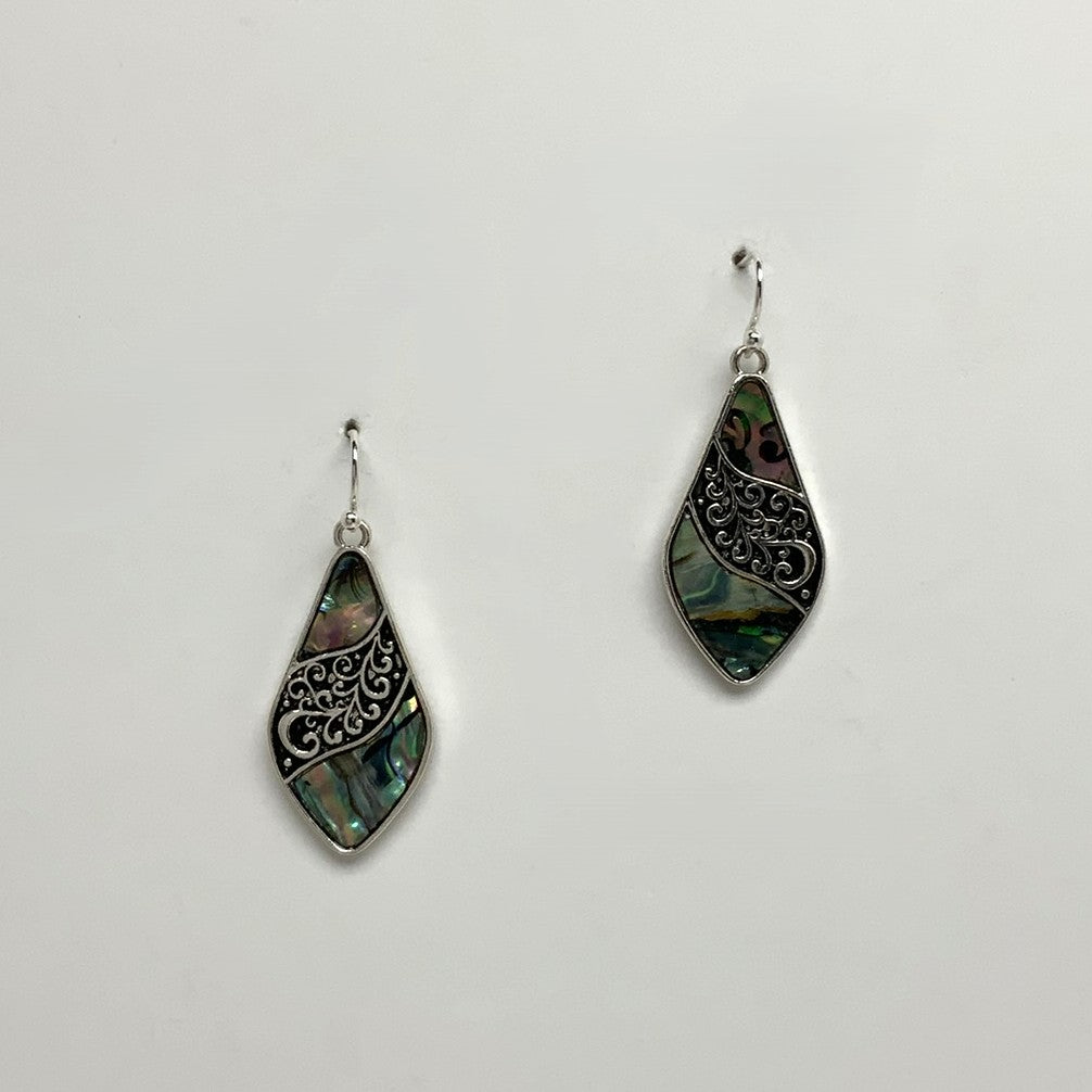 Designer Look Marquis Shape Shell Drop Earring