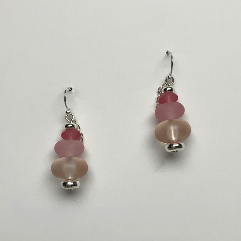 Three Tier Sea Glass Drop Earring