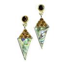Kite Shape Rhinestone and Shell Earring