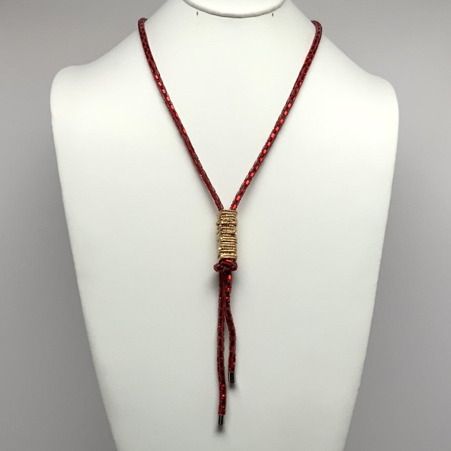 Long Baguette Bling Tassel Necklace