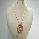 Long Suede Leather with Hammered Nautilus