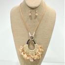 Shell and Crystal Dream Catcher Tear Drop Necklace Set