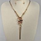Long Snake Chain with Enamel Bars and Tassel