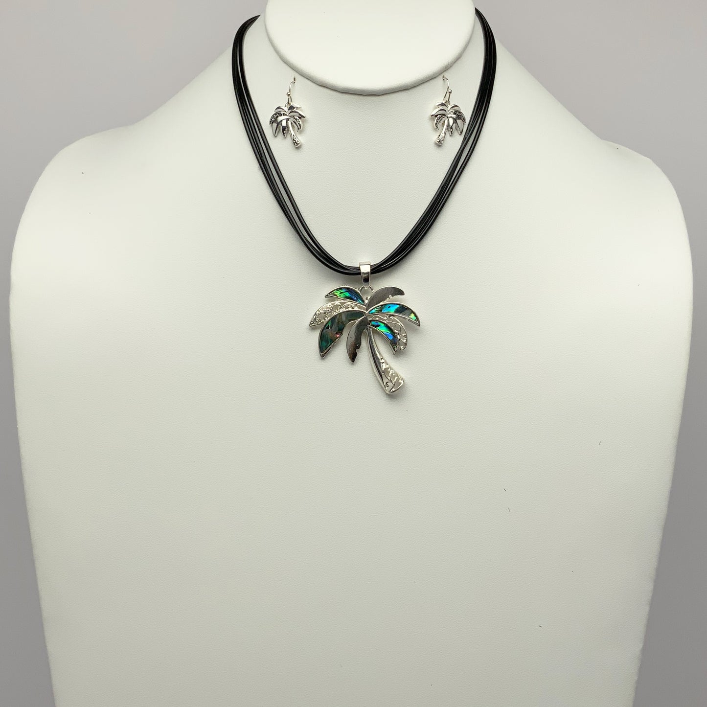 Shell Look Palm Tree Necklace Set
