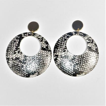 Circle Metal Animal Print Earrings