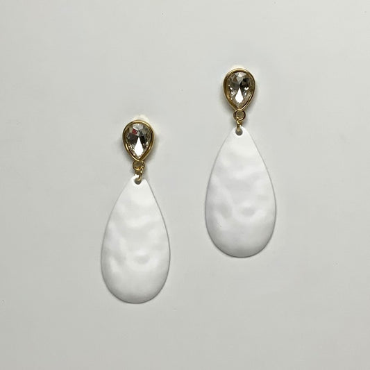 Matte Crystal Teardrop Earrings