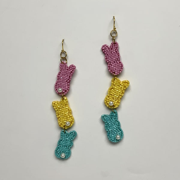 Beaded Easter Bunnies Earrings