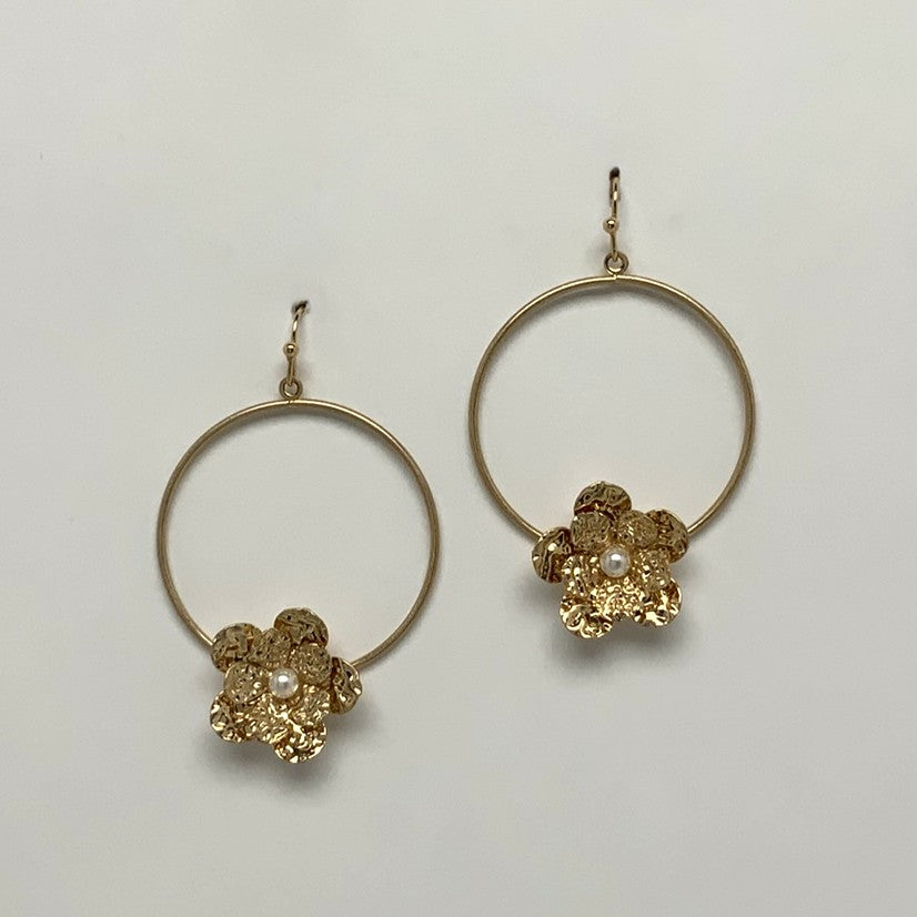 Flower Hoop Earrings