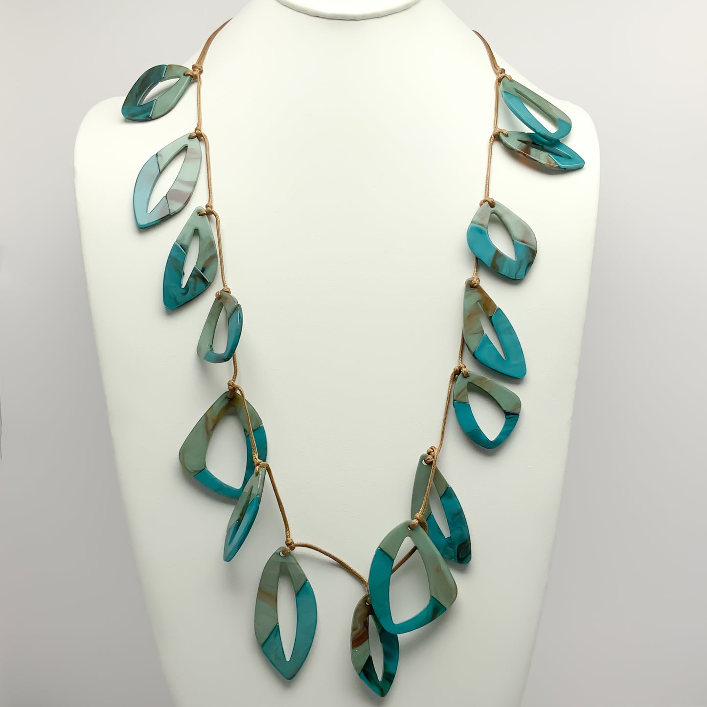 Lucite Leaf Shaped Necklace